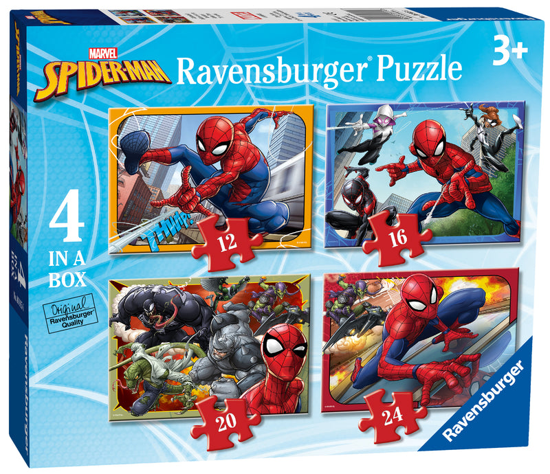 Marvel Spider-Man 4 in Box (12, 16, 20, 24 piece) Jigsaw Puzzles