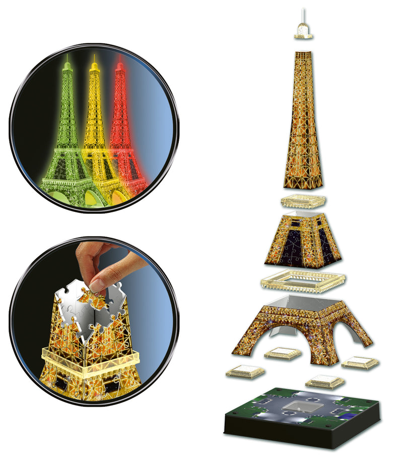 Jigsaw - 3D puzzle - The Eiffel Tower at Night, 216 Pieces 1 item